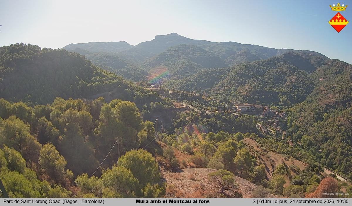 Mura amb el Montcau al fons