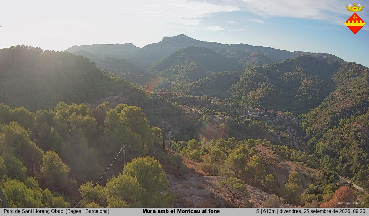 Mura amb el Montcau al fons