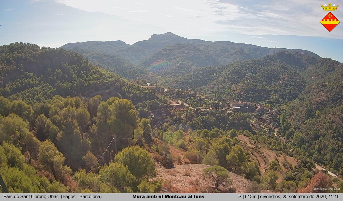 Mura amb el Montcau al fons