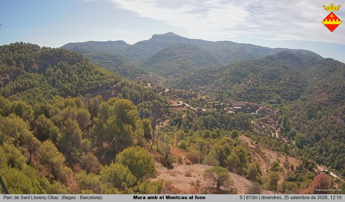 Mura amb el Montcau al fons