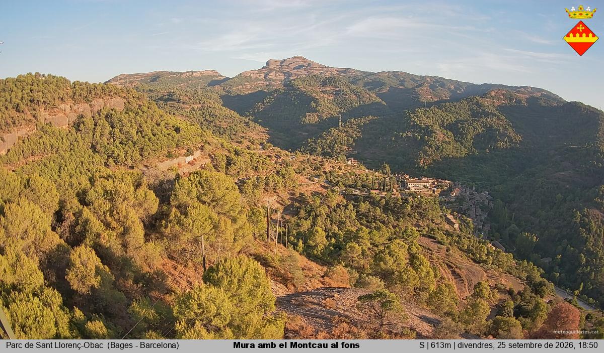 Mura amb el Montcau al fons