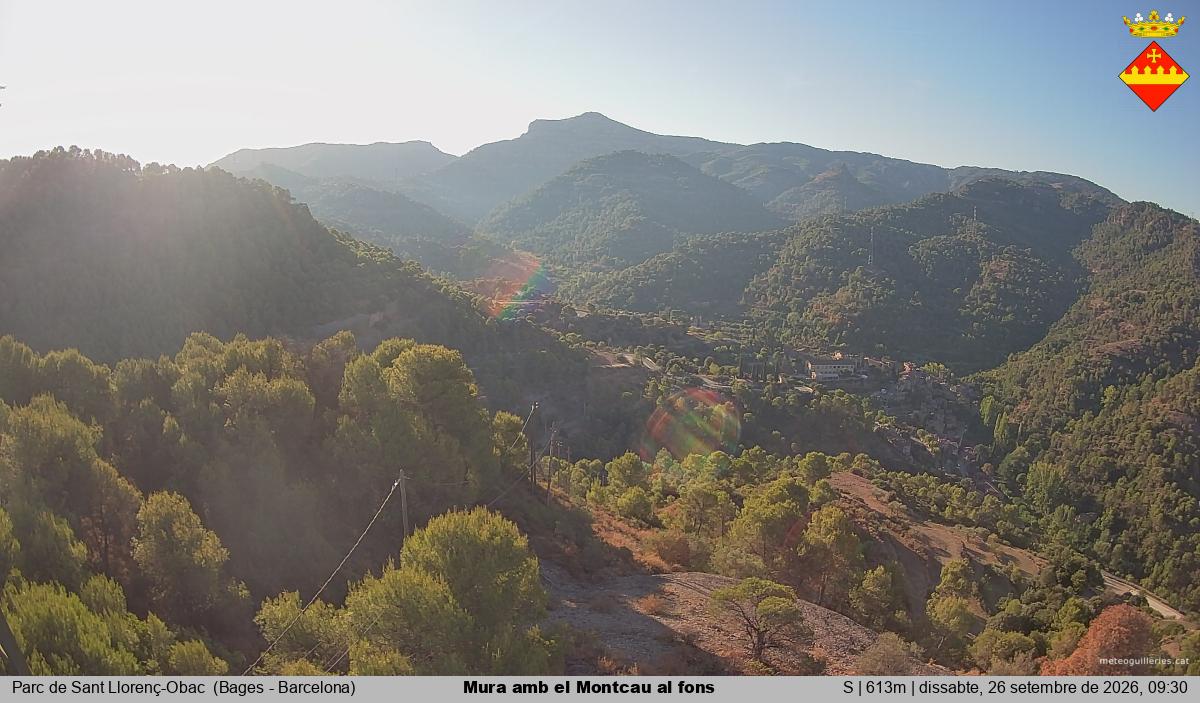 Mura amb el Montcau al fons