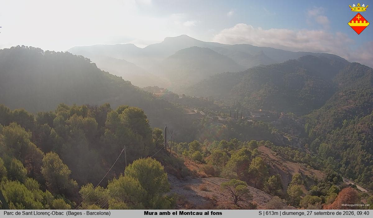 Mura amb el Montcau al fons