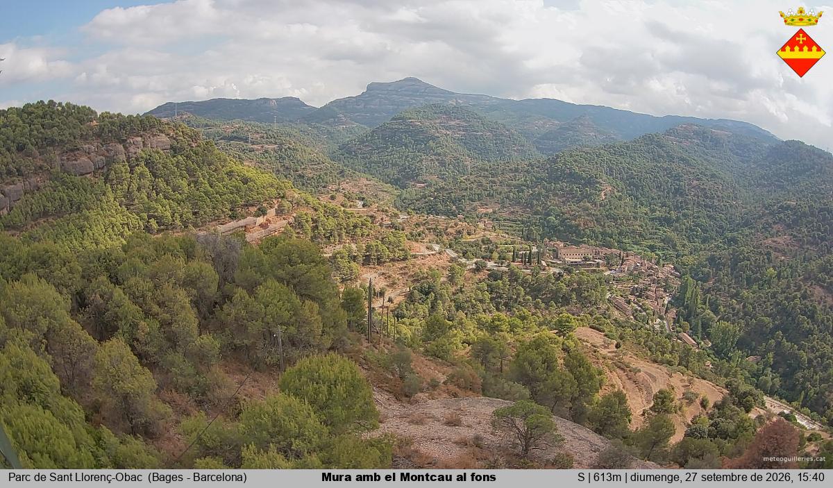 Mura amb el Montcau al fons