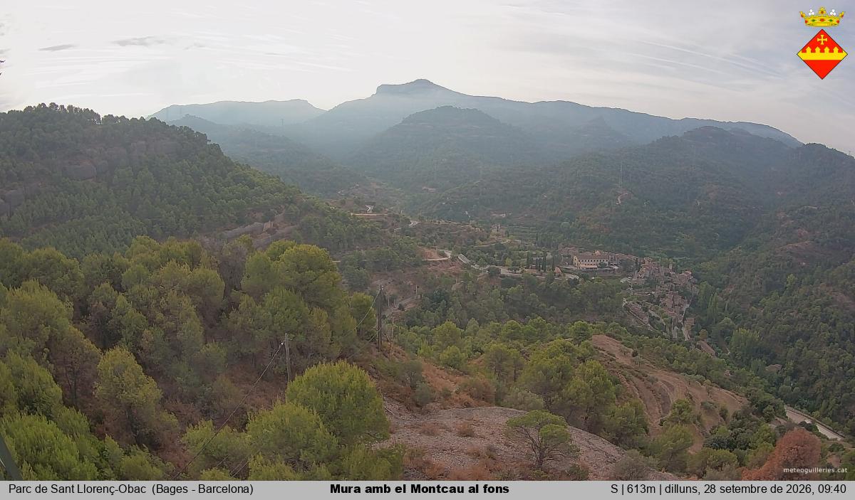 Mura amb el Montcau al fons