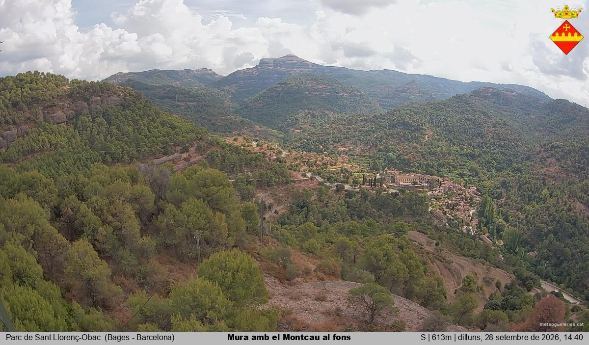 Mura amb el Montcau al fons