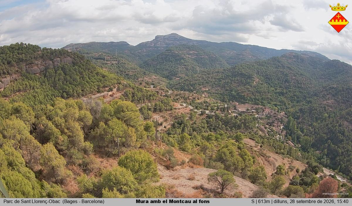 Mura amb el Montcau al fons