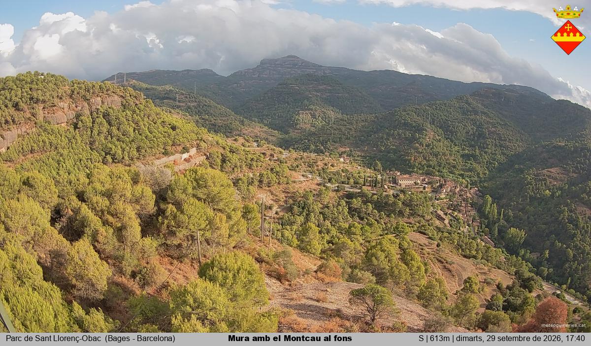 Mura amb el Montcau al fons