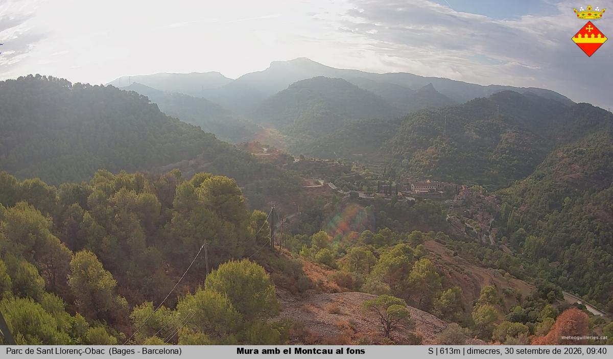 Mura amb el Montcau al fons