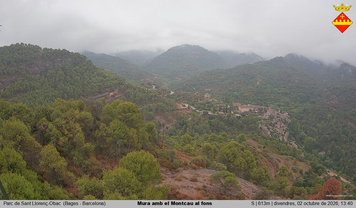 Mura amb el Montcau al fons