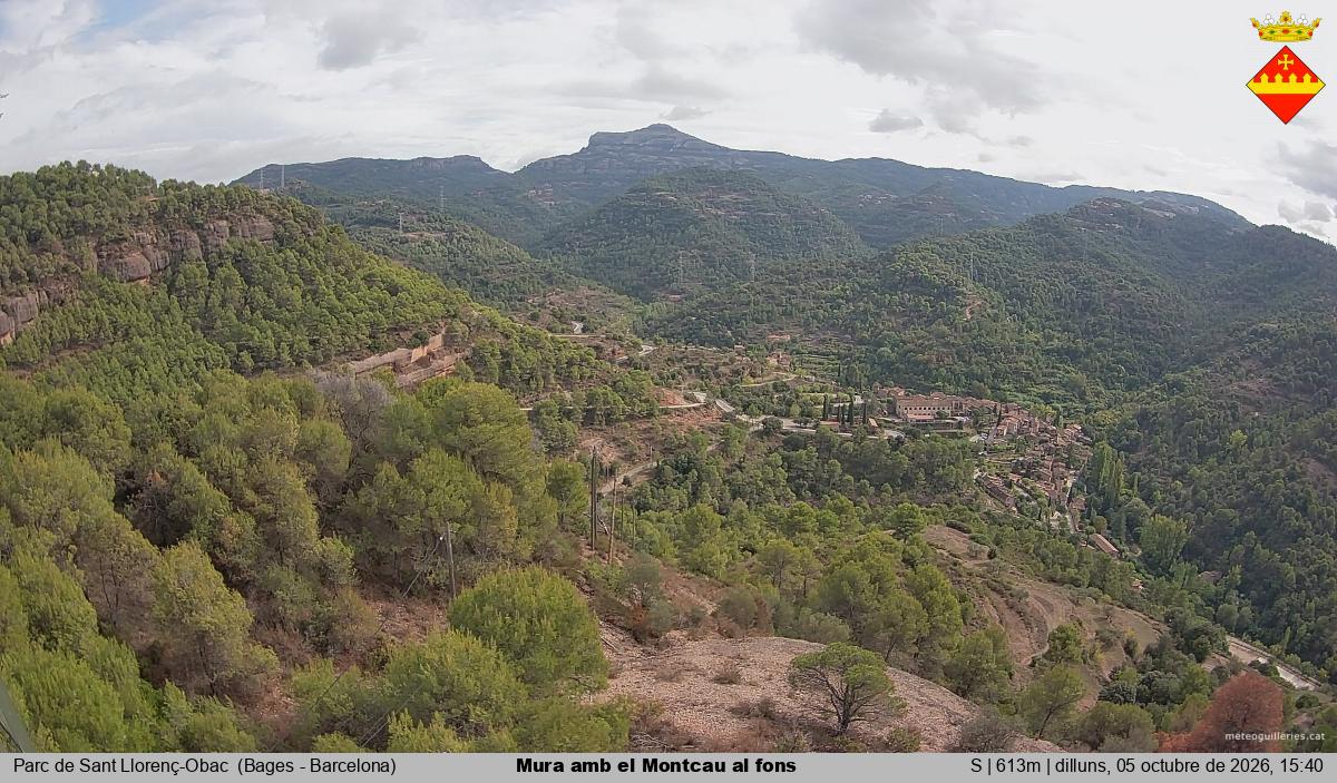 Mura amb el Montcau al fons