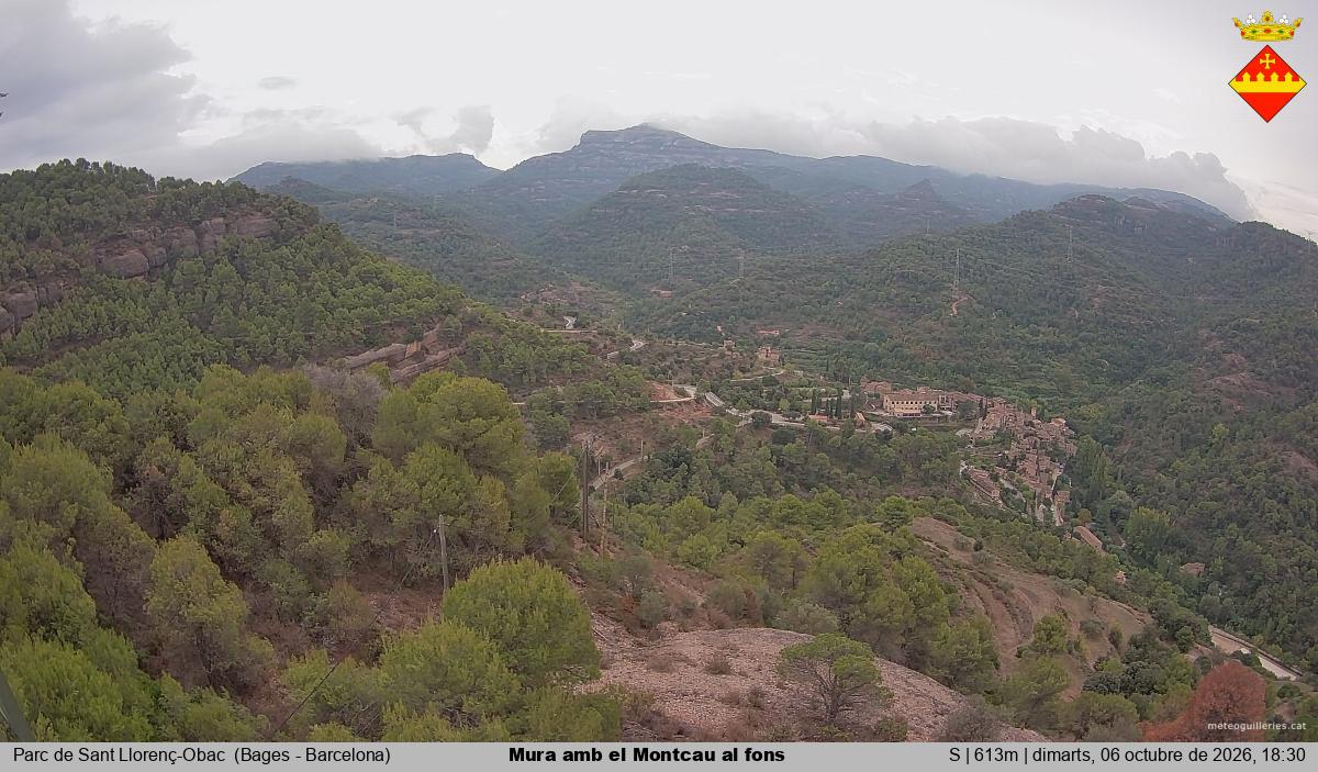 Mura amb el Montcau al fons