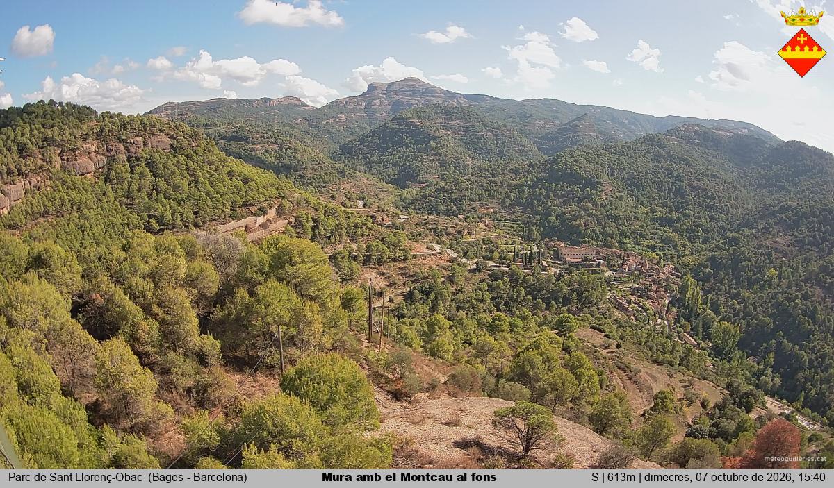 Mura amb el Montcau al fons