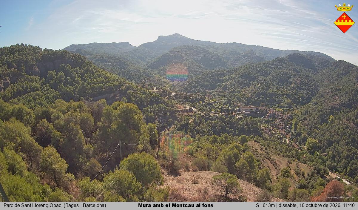 Mura amb el Montcau al fons