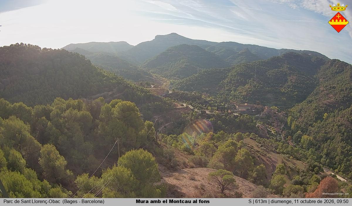 Mura amb el Montcau al fons