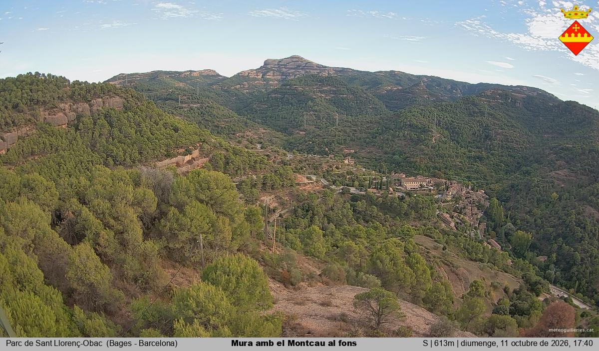Mura amb el Montcau al fons