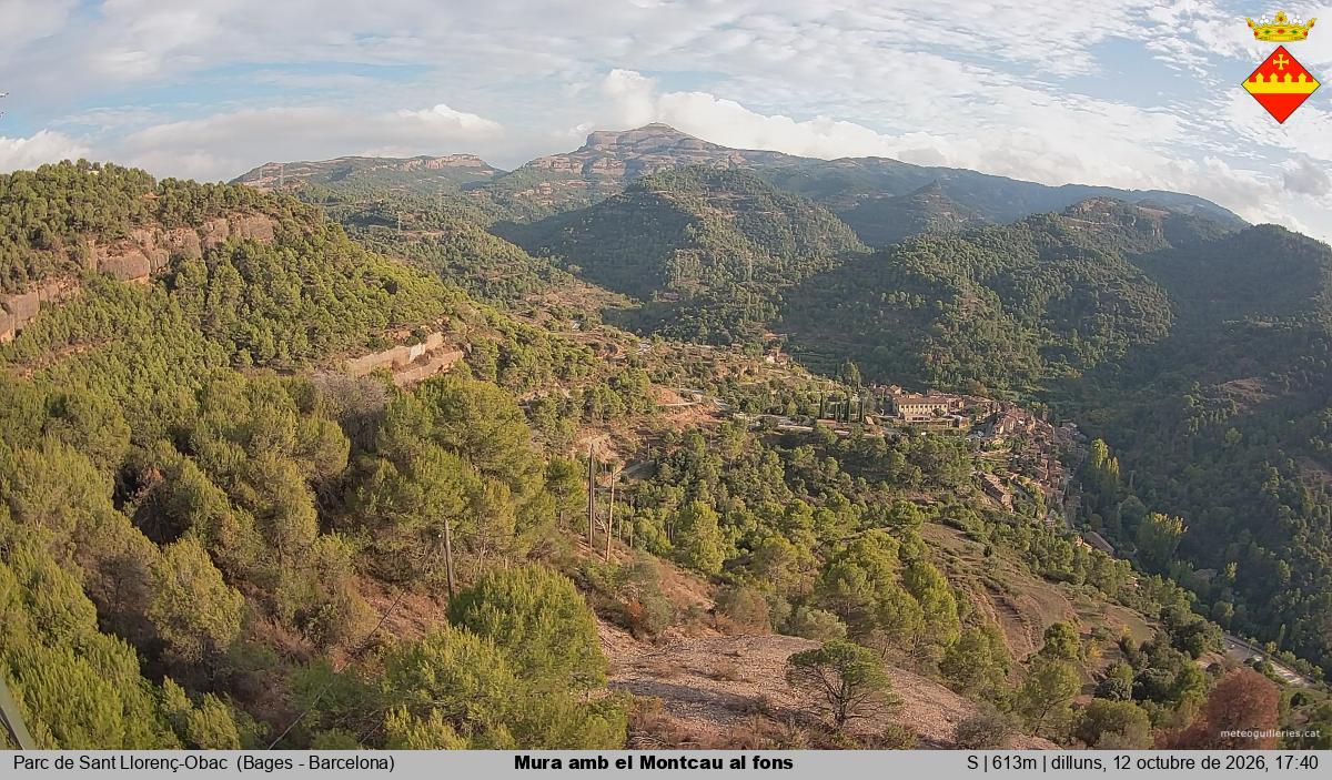 Mura amb el Montcau al fons