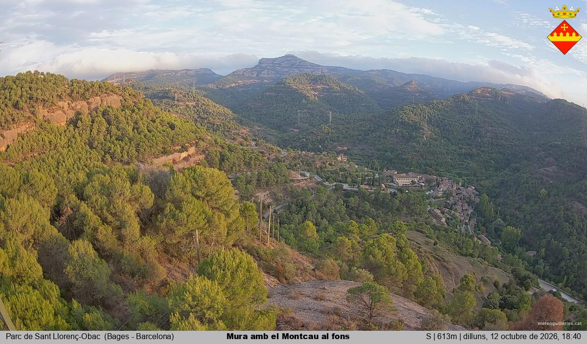 Mura amb el Montcau al fons