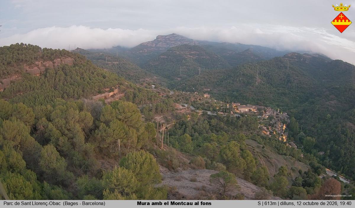 Mura amb el Montcau al fons
