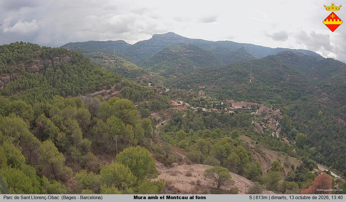 Mura amb el Montcau al fons