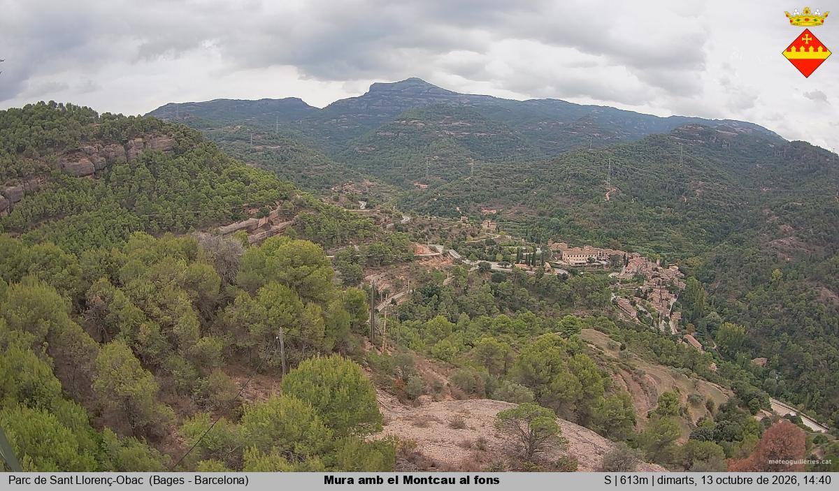 Mura amb el Montcau al fons