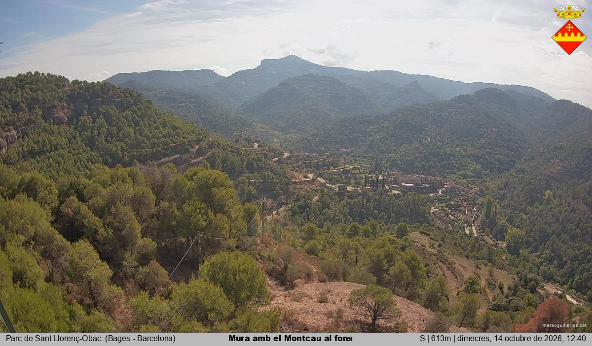 Mura amb el Montcau al fons