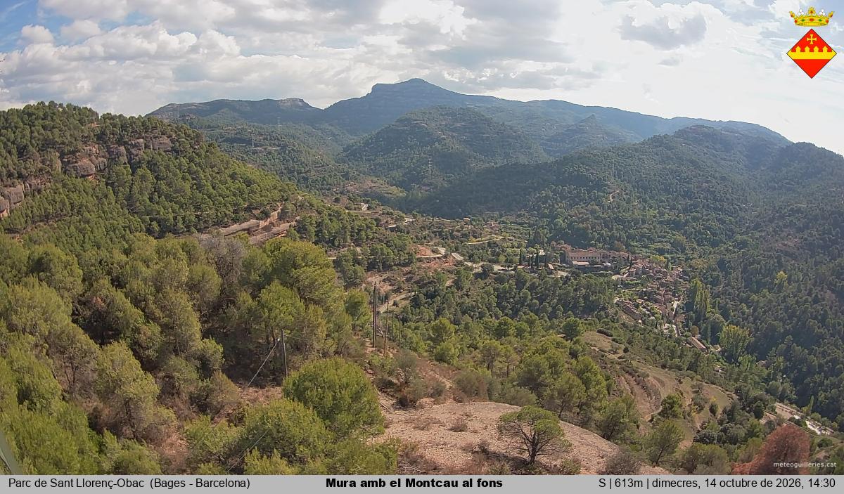 Mura amb el Montcau al fons