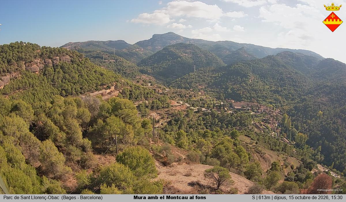 Mura amb el Montcau al fons