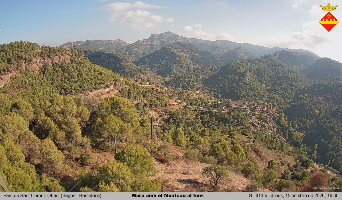 Mura amb el Montcau al fons