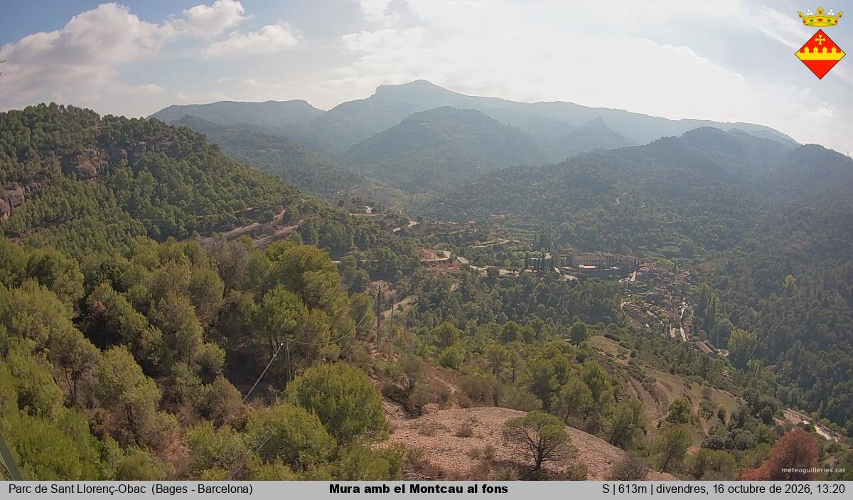 Mura amb el Montcau al fons