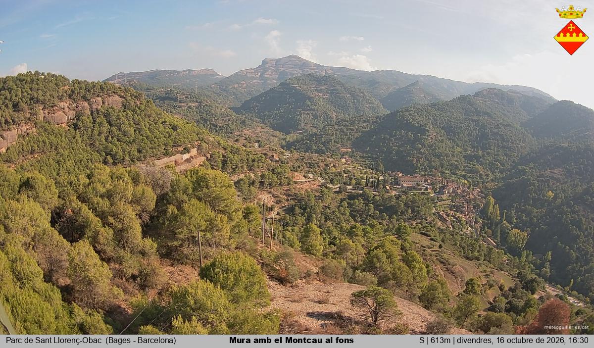 Mura amb el Montcau al fons