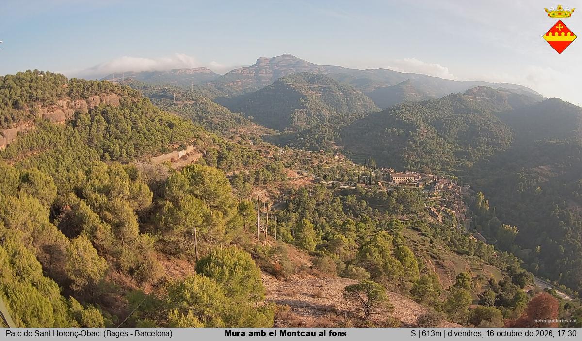 Mura amb el Montcau al fons