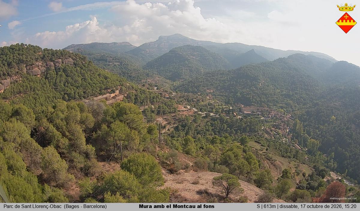 Mura amb el Montcau al fons