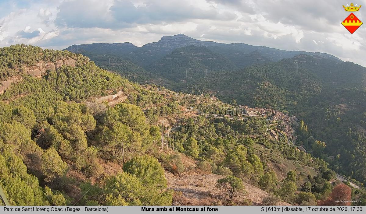 Mura amb el Montcau al fons