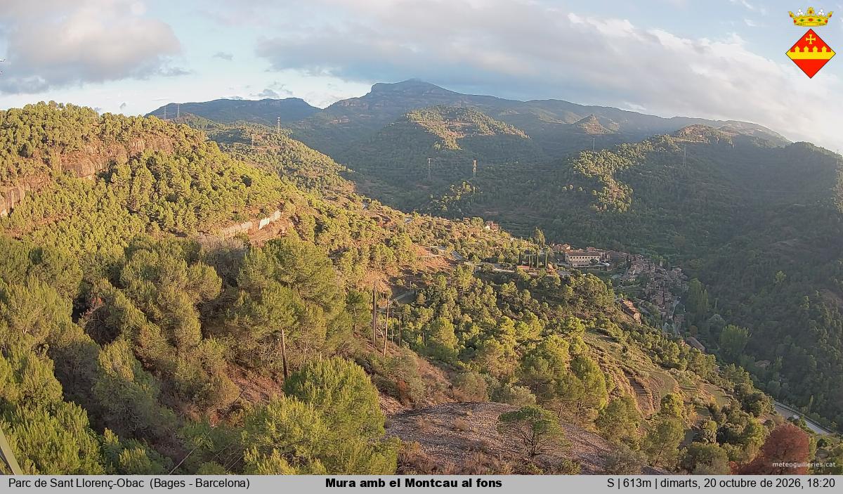 Mura amb el Montcau al fons