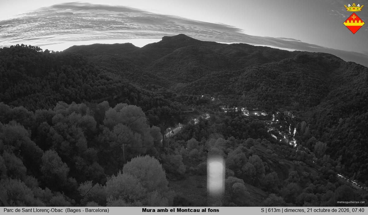 Mura amb el Montcau al fons
