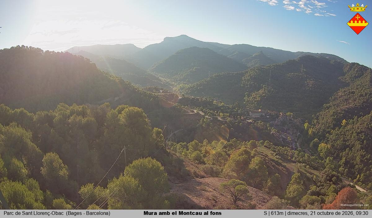 Mura amb el Montcau al fons