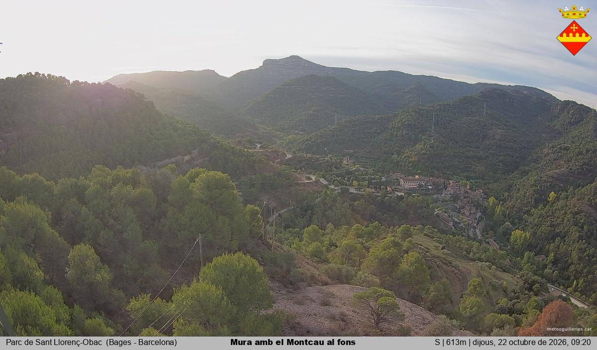 Mura amb el Montcau al fons