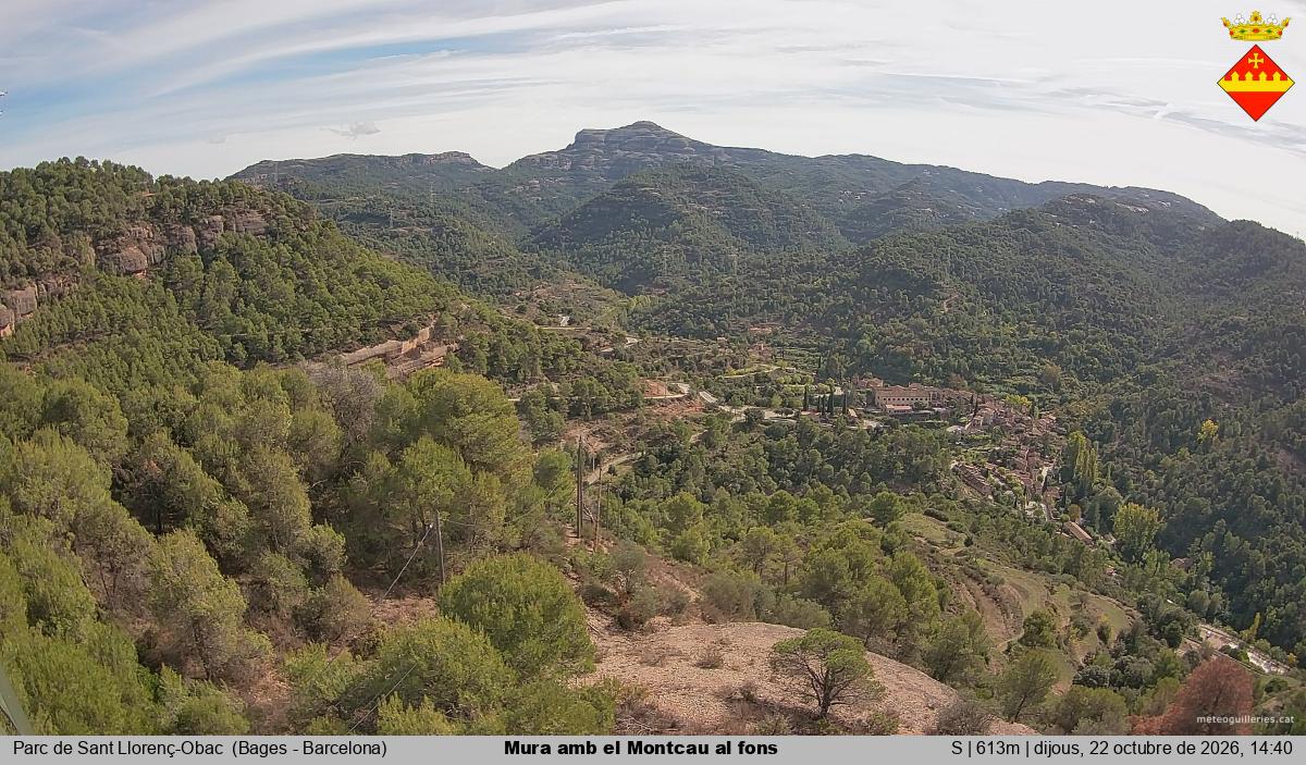 Mura amb el Montcau al fons