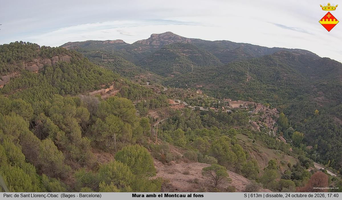 Mura amb el Montcau al fons