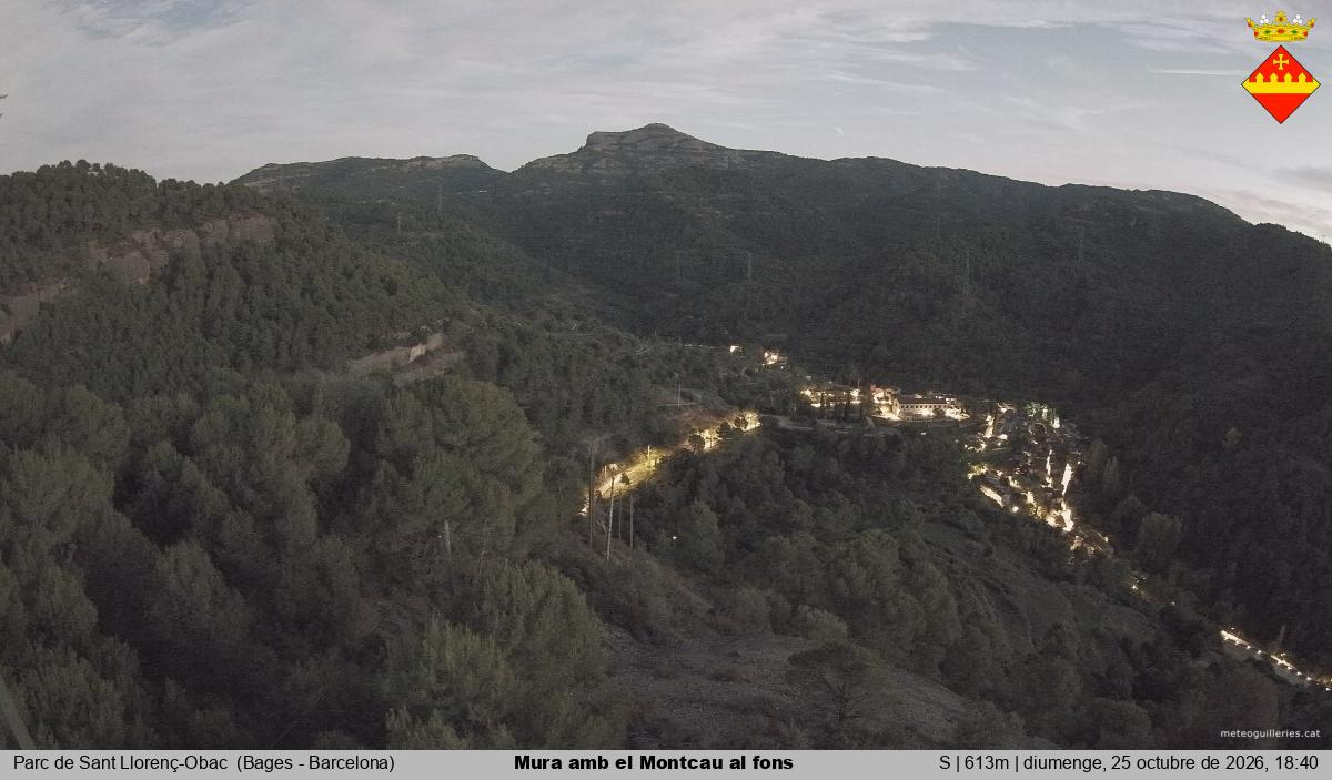 Mura amb el Montcau al fons