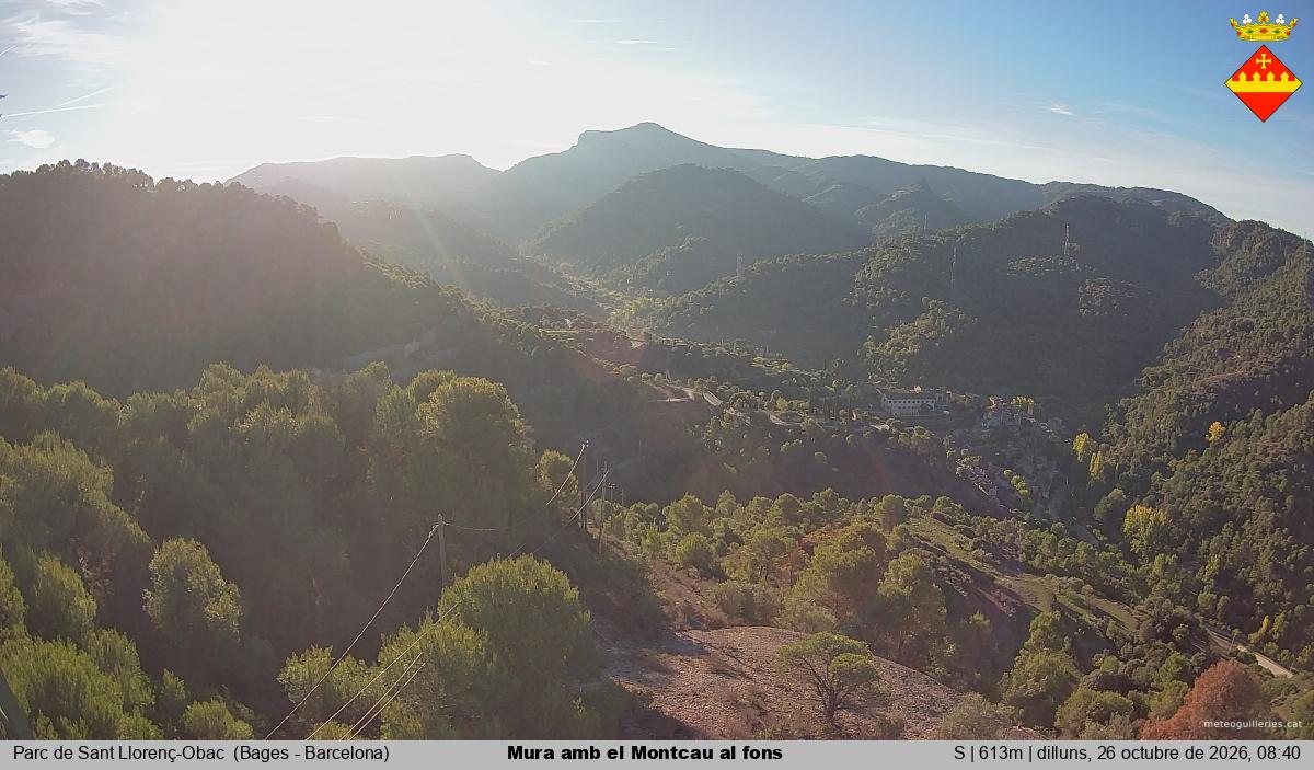 Mura amb el Montcau al fons