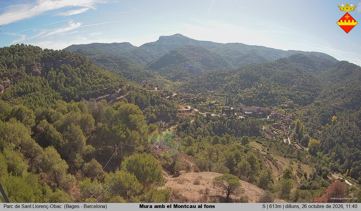 Mura amb el Montcau al fons