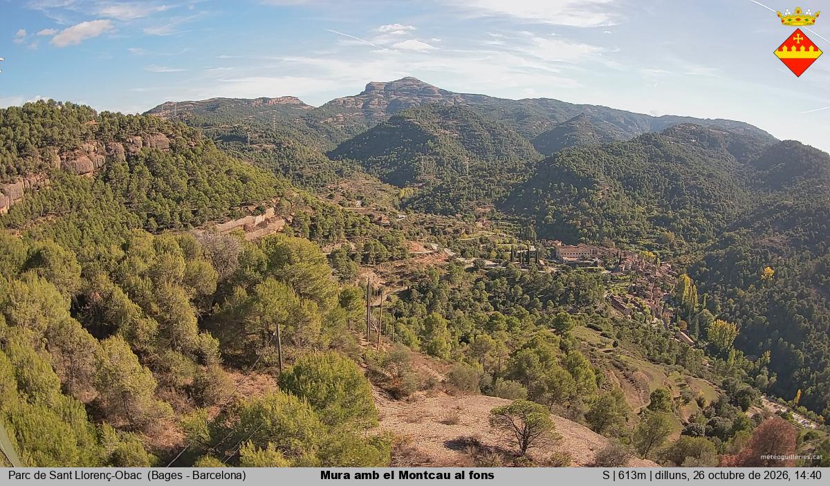 Mura amb el Montcau al fons