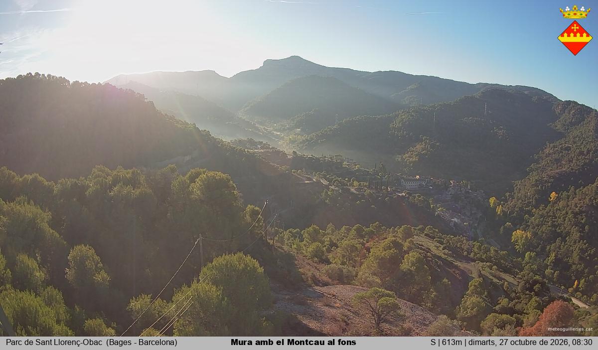 Mura amb el Montcau al fons