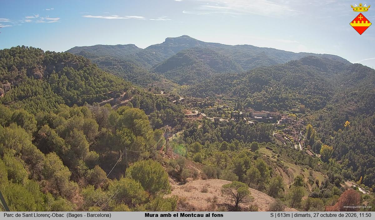 Mura amb el Montcau al fons