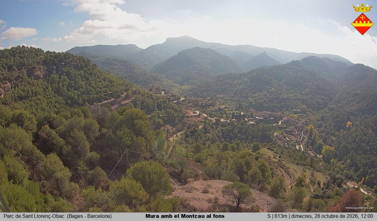 Mura amb el Montcau al fons