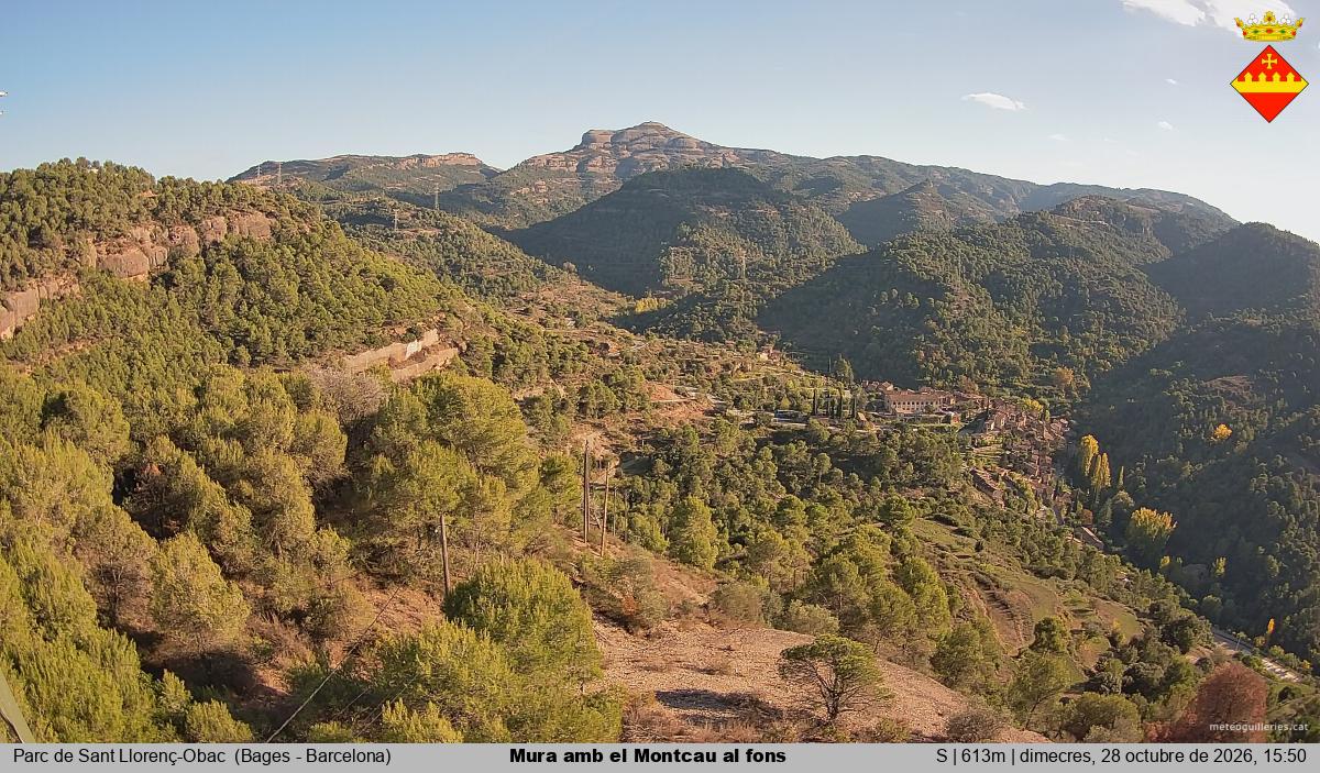 Mura amb el Montcau al fons