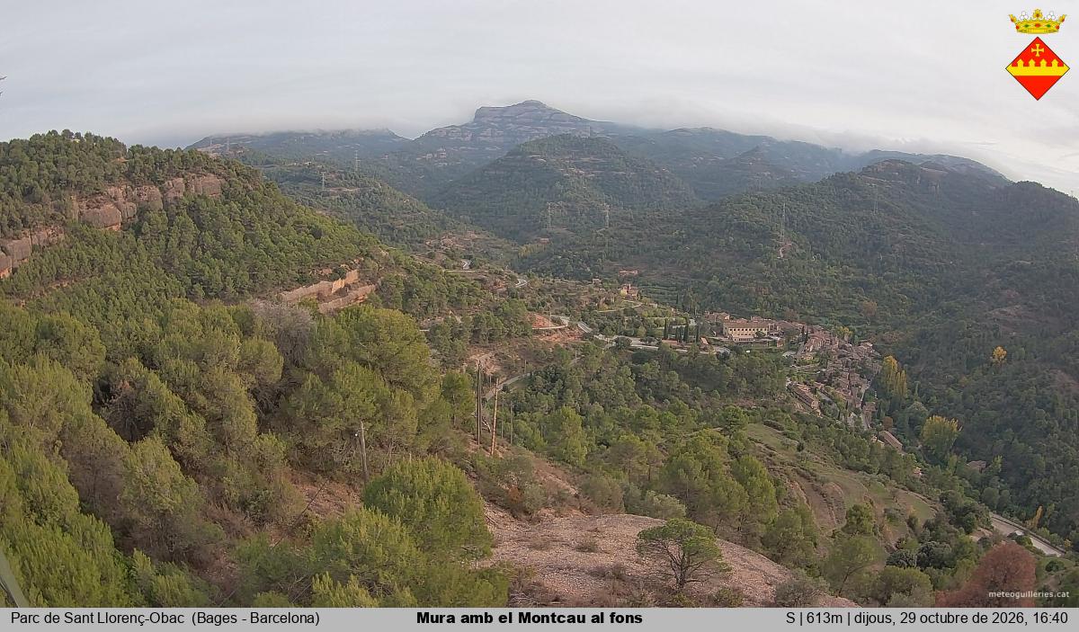 Mura amb el Montcau al fons
