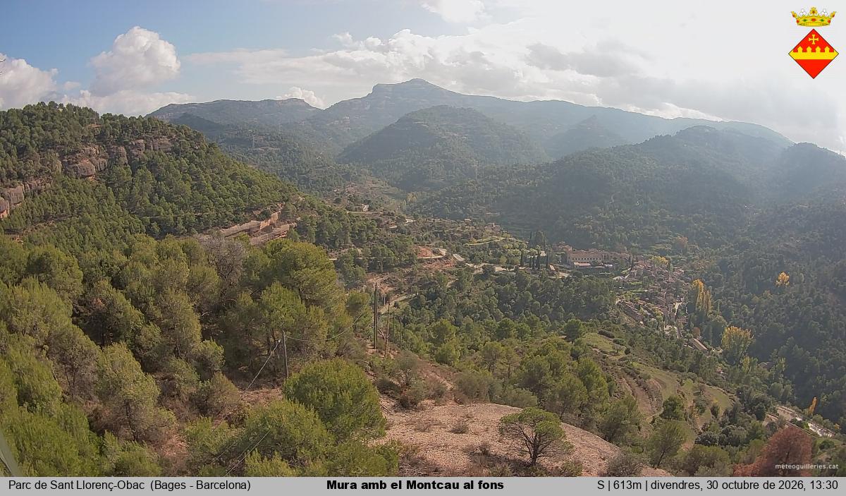 Mura amb el Montcau al fons